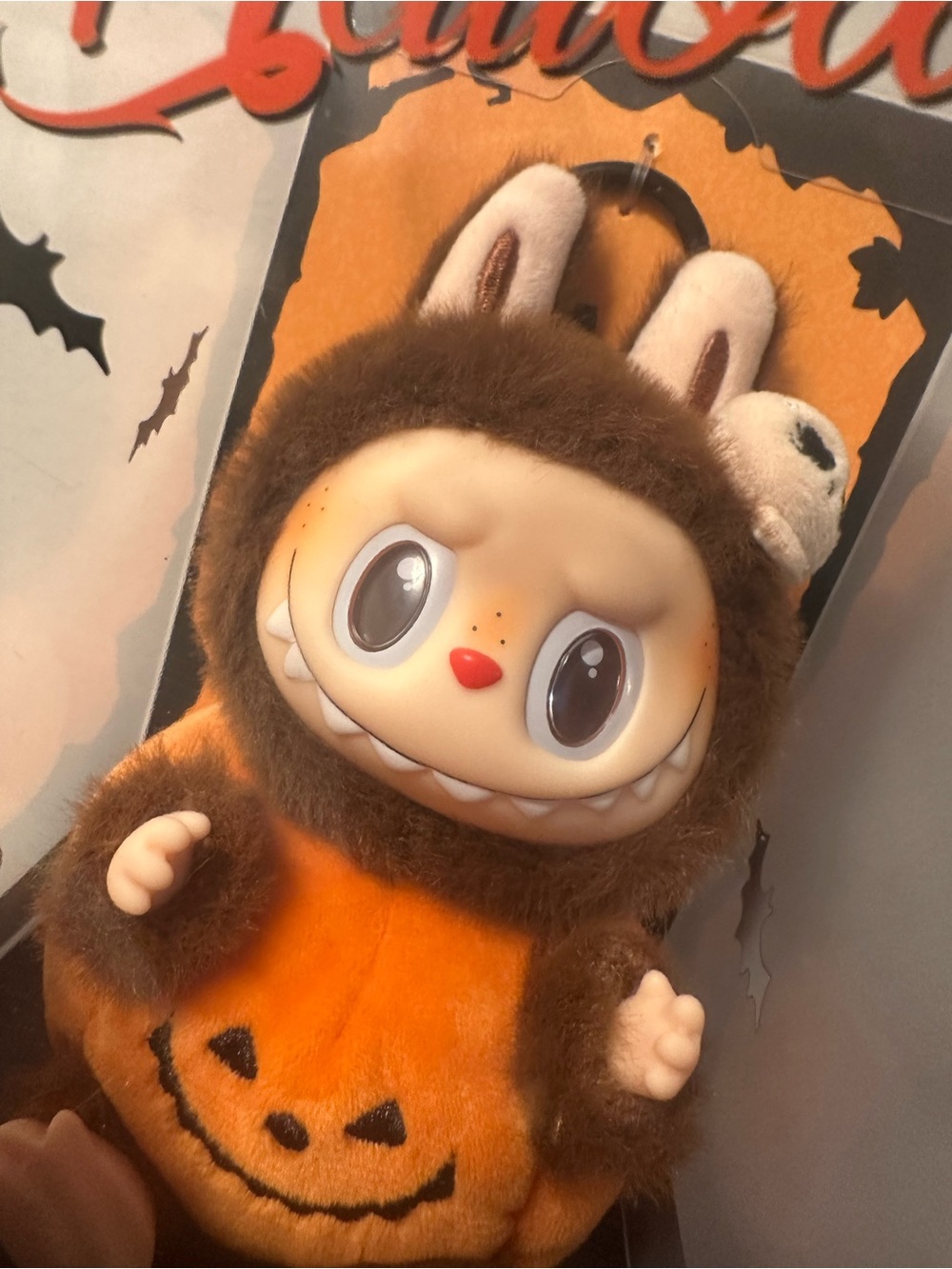 POP MART The Monsters Labubu Happy Halloween Sitting Pumpkin Vinyl Plush - Picture 8 of 8